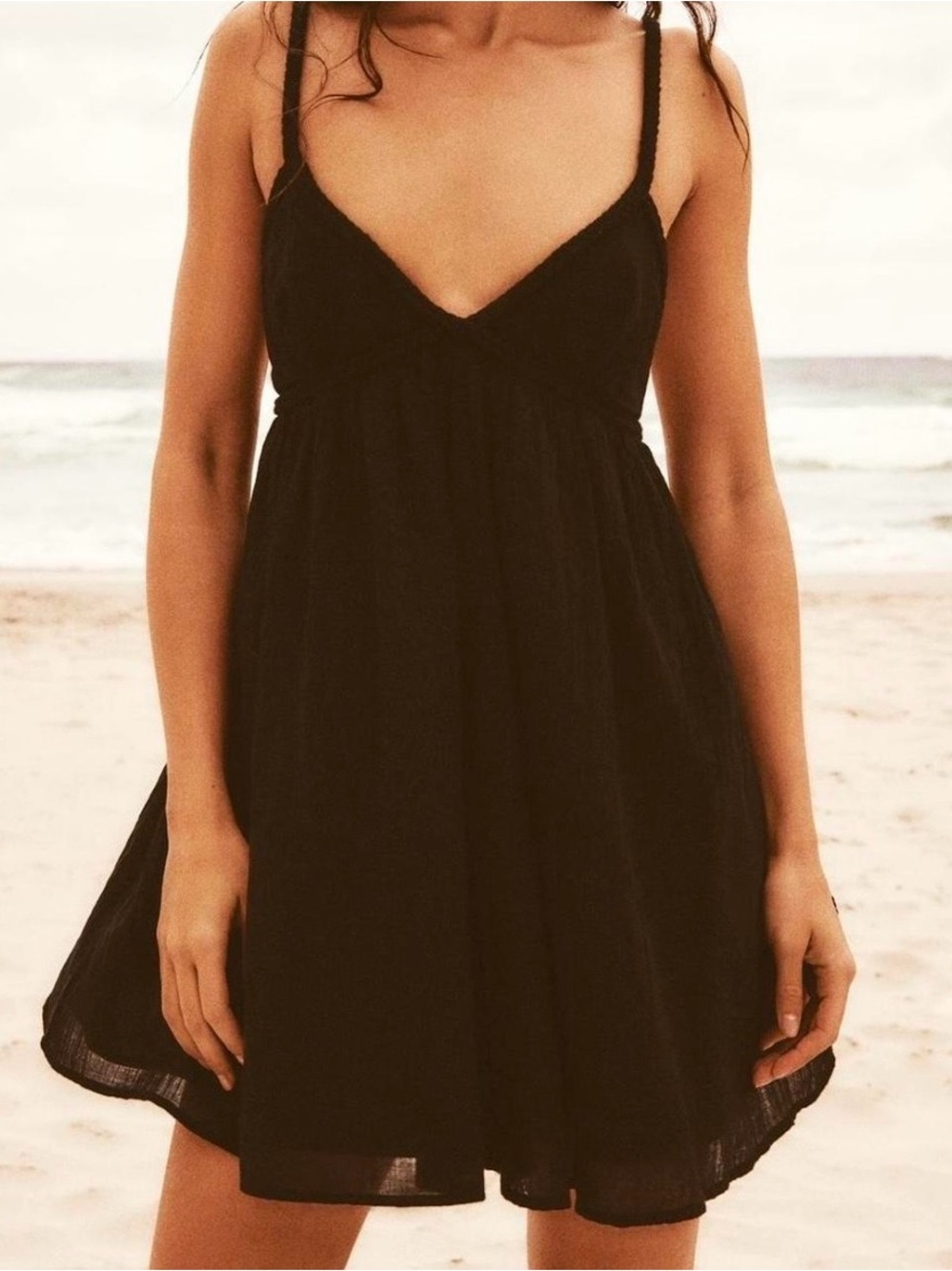 Zara Black Spaghetti-Strap Romper